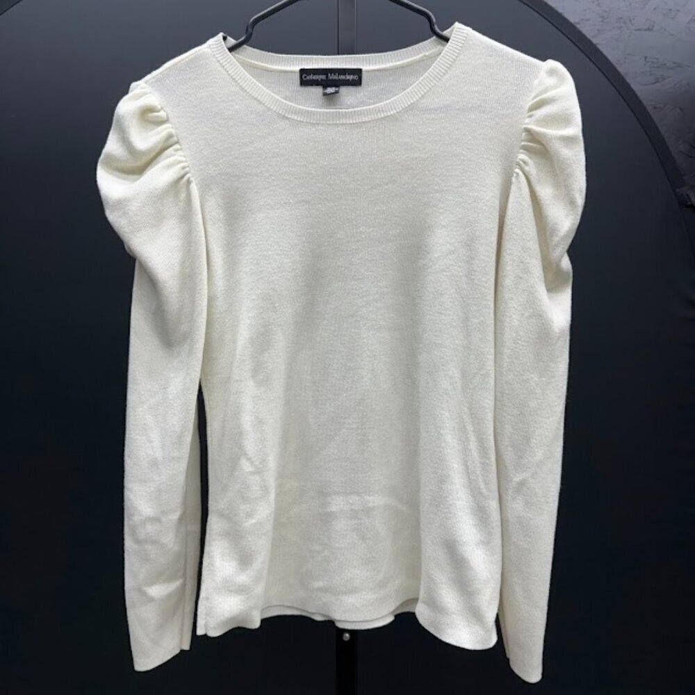 Catherine Malandrino White Puff Sleeve Blouse